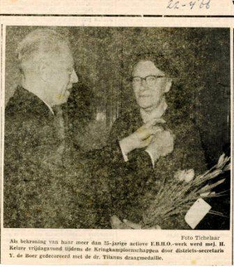 Hendrika Keizer afscheid EHBO - 22 april 1966