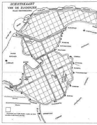 Zuiderzeeplan uit het boekje van 1885